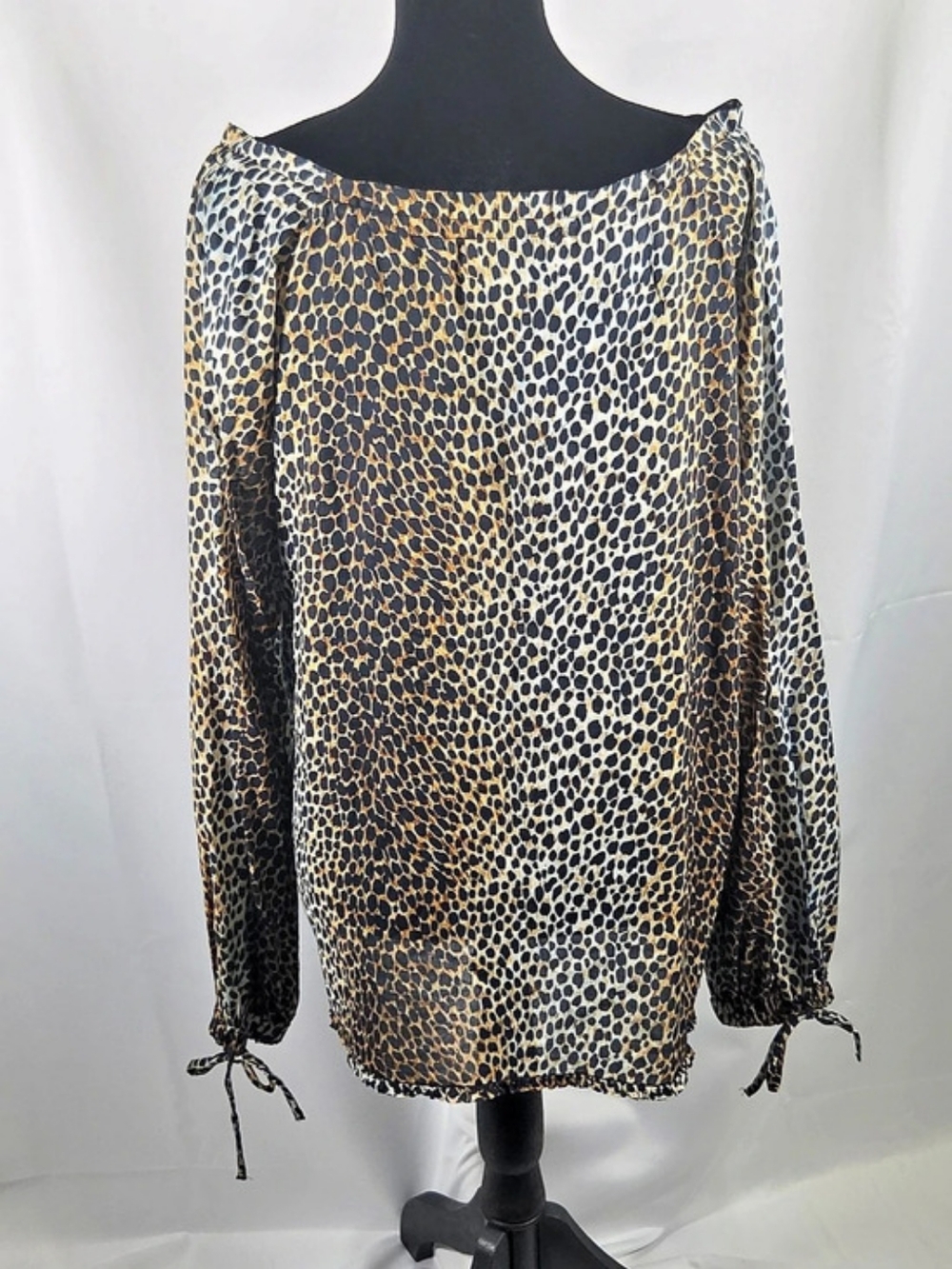 Vintage Y2K Dolce & Gabbana Animal Print Blouse in Brown & Black Like New